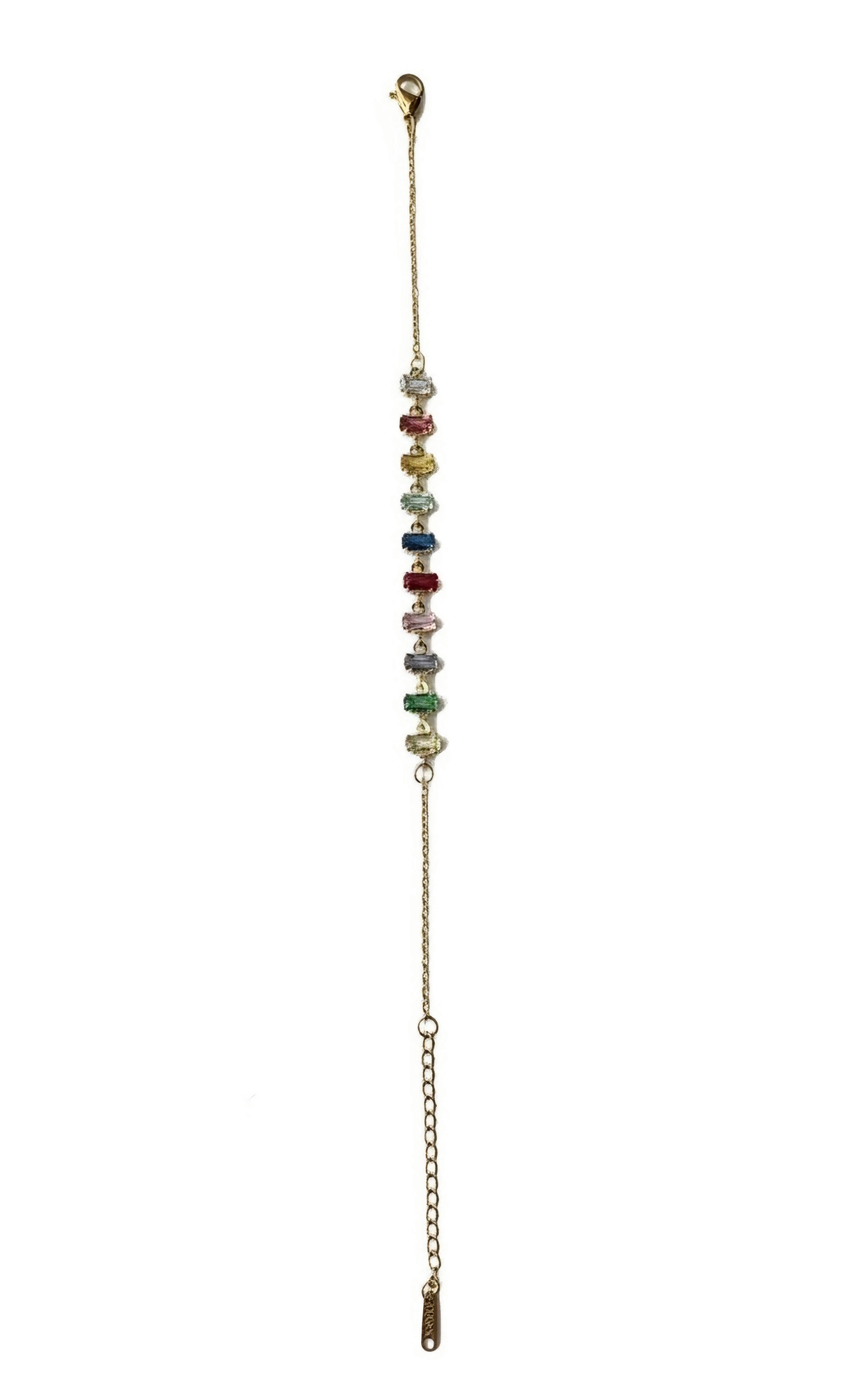Rainbow Baguette Chain Bracelet — view 3